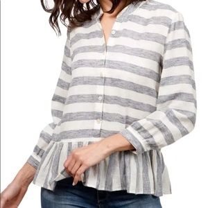 Lucky Brand Striped Peplum Top